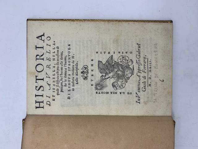 Historia di Aurelio et Isabella nella quale si disputa, chi piu dia occasione di peccare, ho l'huomo alla donna, ho la donna a l'huomo